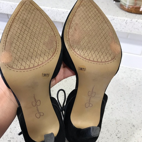 Jessica Simpson black suede pointed heels. - Picture 3 of 4